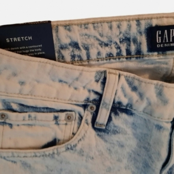 New Gap Universal Slim Boyfriend Stretch Jeans Women's Size 10 /30R Acid Wash - Picture 4 of 7